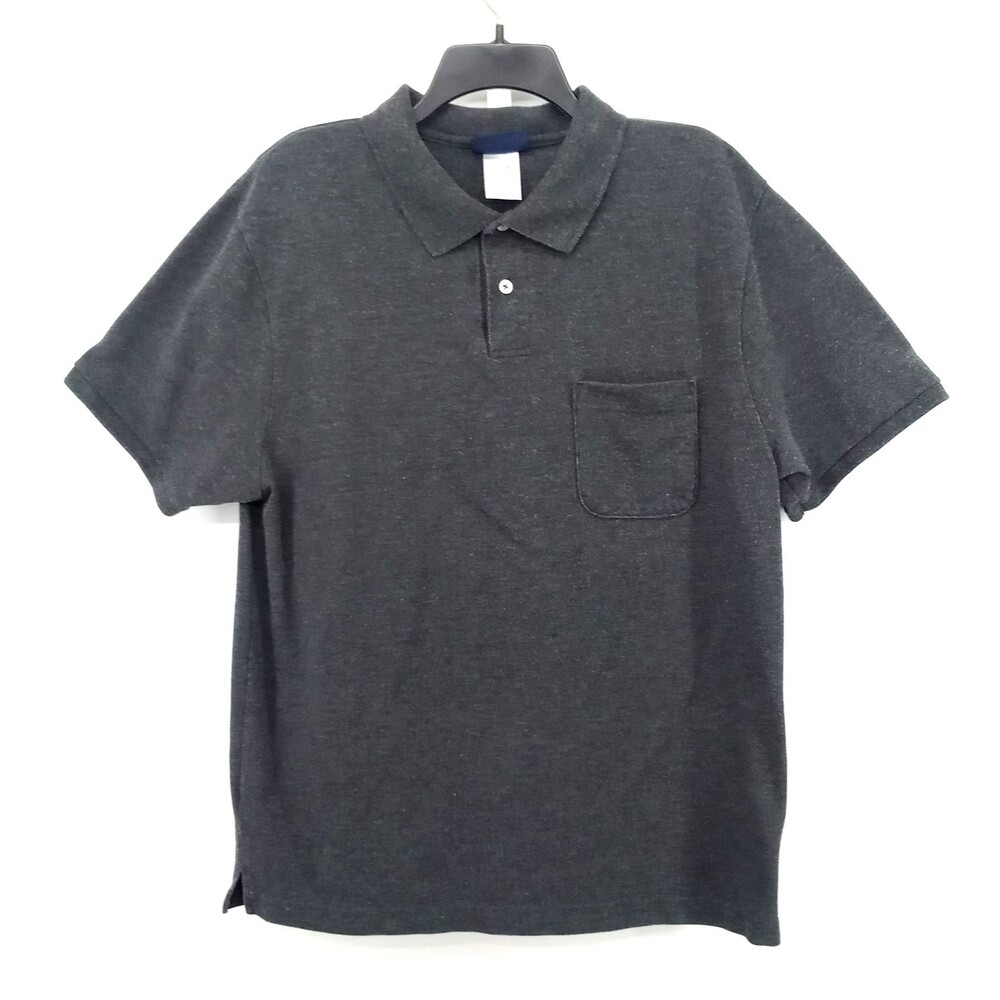 Puritan Polo Shirt Mens Large Dark Gray Collared Short Sleeve Outdoor Rugby Golf
